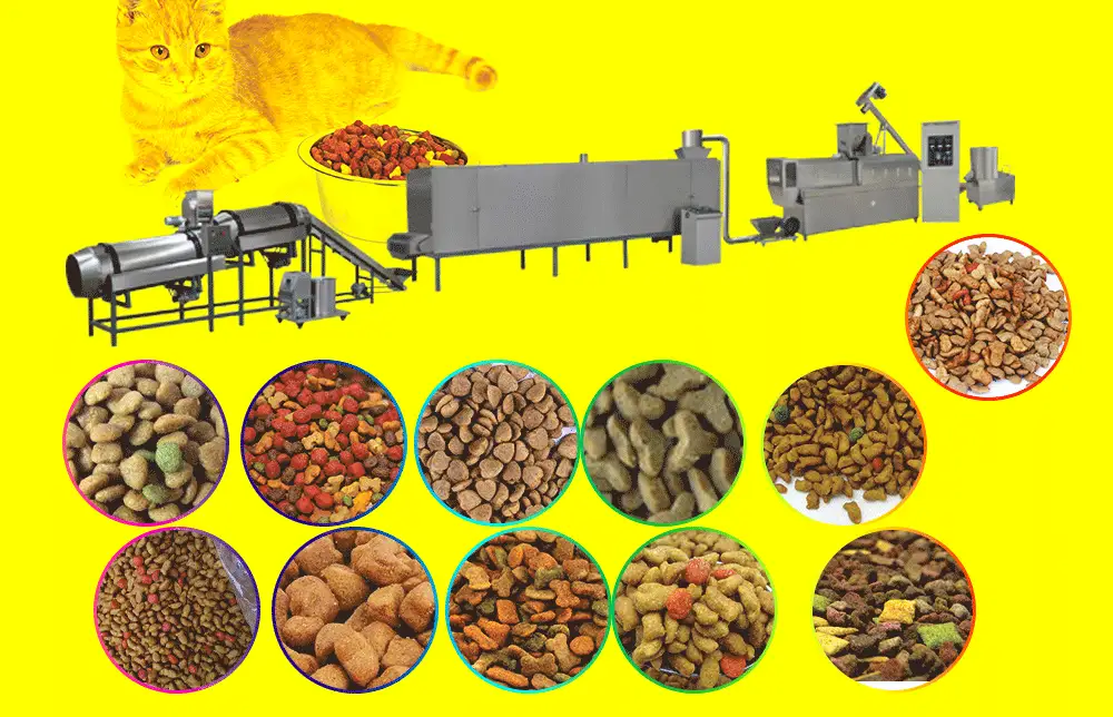 Industrial 120-800kg/h Pet Food Production Line Customized 380V/50HZ